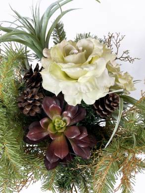 Новогодний букет из искусственных растений «В зимнем парке» Н60 D50 см