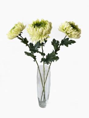 Хризантема Королевская зелёная в наборе 3 шт. искусственные цветы для декора интерьера Н75 см