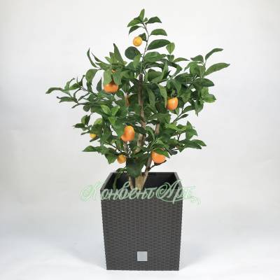 Апельсиновое дерево искусственное в кашпо ROTANG