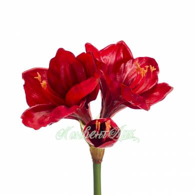 Амариллис искусственные цветы для декора 3шт real-touch Н67 см красные