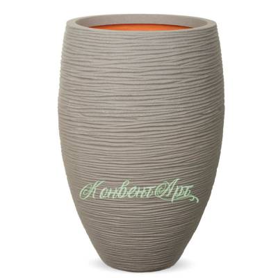 Кашпо CAPI Nature Vase Elegant Deluxe Rib 29Dx60H Серый
