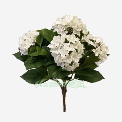 Гортензия кустовая искусственная, 5 белых соцветий Н37 Д30 см