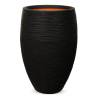 Кашпо CAPI Nature Vase Elegant Deluxe Rib 29Dx60H Черный