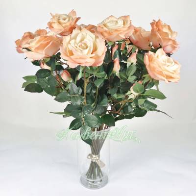 Букет из искусственных персиковых роз «Шаганэ»