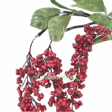 Ветка декоративная с красными гроздьями ягод Годжи Н120 см,