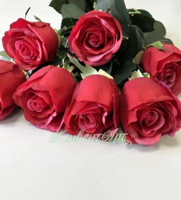 Розы красные Джессика в наборе 7 шт. искусственные цветы для декора Н72см