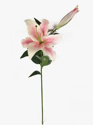 Лилия тигровая искусственная real-touch 90H бело-розовая (цветок D20см)