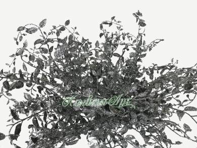 Новогоднее украшение Букет из веток цв. серебра «Морозный узор» H90 см