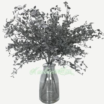 Новогоднее украшение Букет из веток цв. серебра «Морозный узор» H90 см