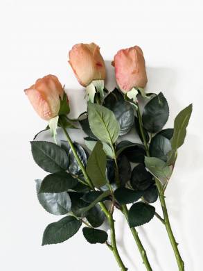 Розы коралловые Джессика в наборе 3 шт. искусственные цветы для декора Н72см