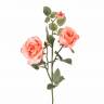 Роза кустовая 75Н персиковый (3 искусственные ветки)