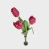 Букет из искусственных тюльпанов 3 шт темно-розовые Н48 см