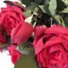 Роза красная Элизабет в наборе 3 шт. искусственные цветы для декора  Н85см