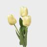 Искусственные тюльпаны real-touch светло-желтые 3 шт Н48 см