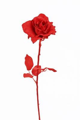 Красный искусственный цветок Роза Шарон D-10см Н-63см