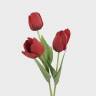 Искусственные тюльпаны real-touch красные 3 шт Н48 см