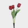 Искусственные тюльпаны real-touch красные 3 шт Н48 см