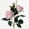 Роза ФРИДОМ нежно-розовая кустовая искусственная real-touch  2цв.1 бутон Н65 см