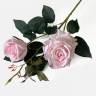 Роза ФРИДОМ нежно-розовая кустовая искусственная real-touch  2цв.1 бутон Н65 см