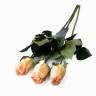Розы коралловые Джой в бутоне, в наборе 3 шт. искусственные цветы для декора Н68 см