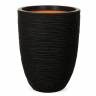 Кашпо CAPI Nature Vase Elegant Low Rib 28Dx47H Черный