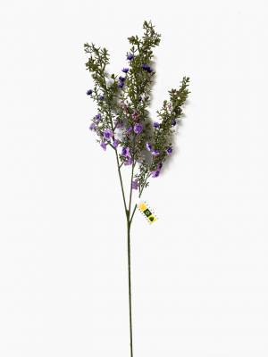 Декоративная искусственная ветка с фиолетовыми цветочками H60 см