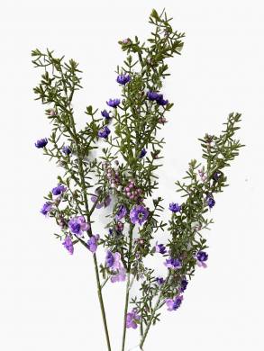 Декоративная искусственная ветка с фиолетовыми цветочками H60 см