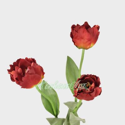 Искусственные тюльпаны real-touch красные 3 шт Н62 см