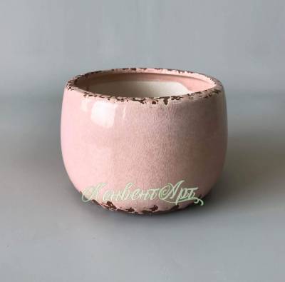 Кашпо (керамика) D17хН11 см розовый