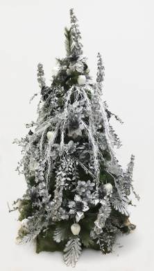 Декор новогодний Яблоки заснеженные в блёстках Д 8см ( 6шт в наборе)