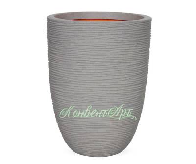 Кашпо CAPI Nature Vase Elegant Low Rib 40Dx56H Серый