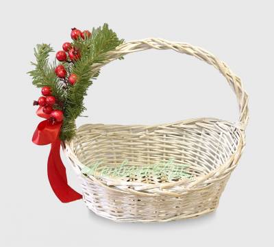 Корзина для упаковки Новогодних подарков «Эстель с ягодами S3»