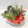 Корзина для упаковки Новогодних подарков «Эстель с ягодами S3»